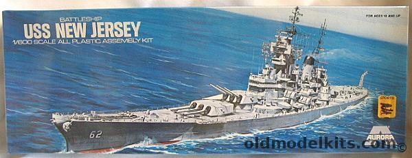 Aurora 1/600 USS New Jersey Battleship, 724 plastic model kit